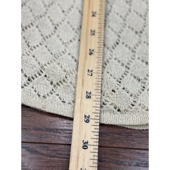 BANDOLINO Womens S Vintage Cream Shorth Sleeve Open Knit Cardigan Sweater Dress - Picture 7 of 11